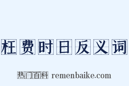 枉费时日反义词是什么意思的图片